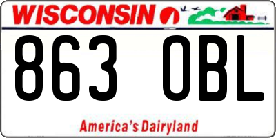 WI license plate 863OBL