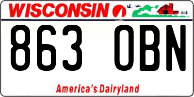WI license plate 863OBN