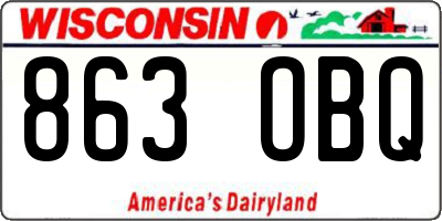 WI license plate 863OBQ