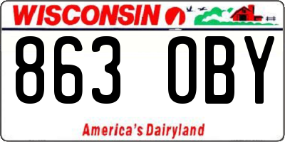 WI license plate 863OBY