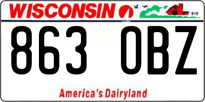 WI license plate 863OBZ