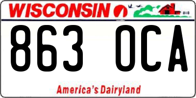 WI license plate 863OCA
