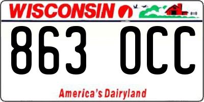 WI license plate 863OCC