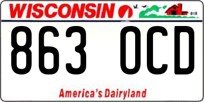 WI license plate 863OCD