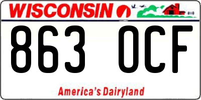 WI license plate 863OCF