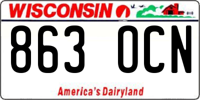 WI license plate 863OCN