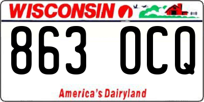 WI license plate 863OCQ