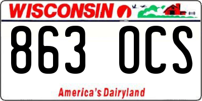 WI license plate 863OCS