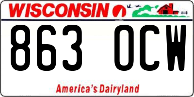 WI license plate 863OCW