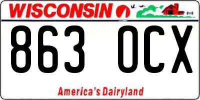 WI license plate 863OCX