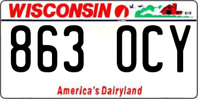 WI license plate 863OCY