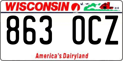 WI license plate 863OCZ