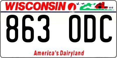 WI license plate 863ODC