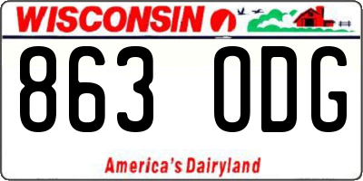 WI license plate 863ODG