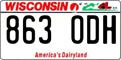 WI license plate 863ODH