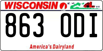 WI license plate 863ODI