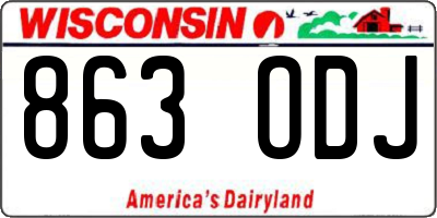 WI license plate 863ODJ