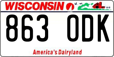 WI license plate 863ODK