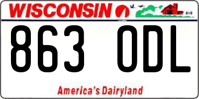 WI license plate 863ODL