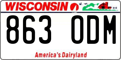 WI license plate 863ODM
