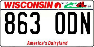 WI license plate 863ODN