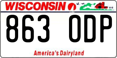 WI license plate 863ODP