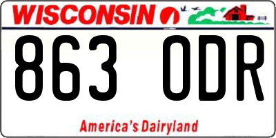 WI license plate 863ODR