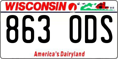 WI license plate 863ODS