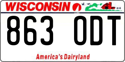 WI license plate 863ODT