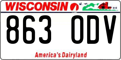 WI license plate 863ODV