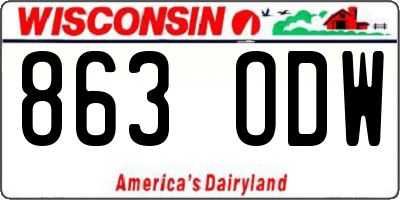 WI license plate 863ODW