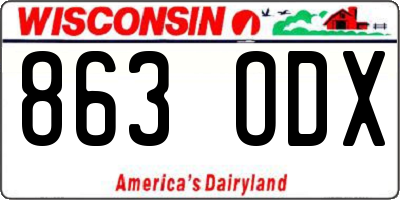 WI license plate 863ODX