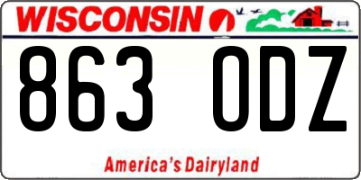 WI license plate 863ODZ