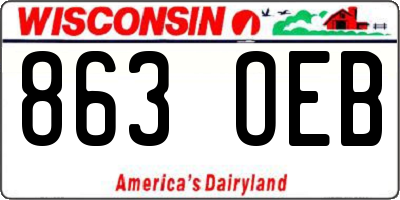 WI license plate 863OEB