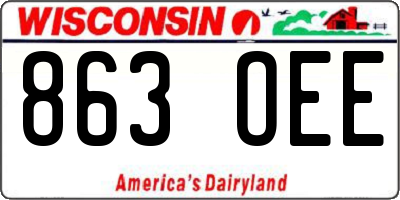 WI license plate 863OEE