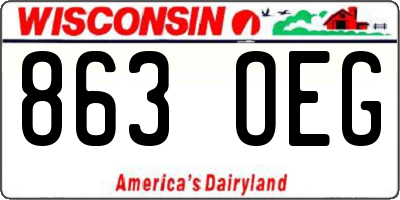 WI license plate 863OEG