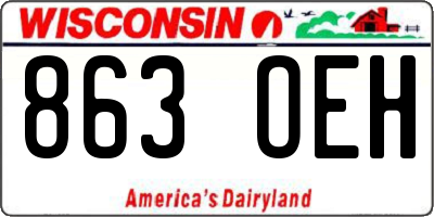 WI license plate 863OEH