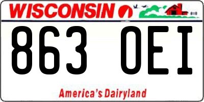 WI license plate 863OEI