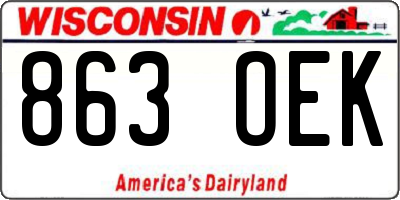 WI license plate 863OEK