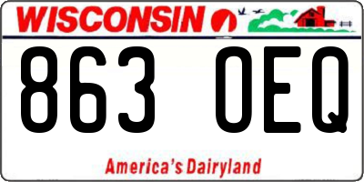 WI license plate 863OEQ
