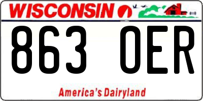 WI license plate 863OER