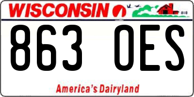 WI license plate 863OES