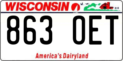 WI license plate 863OET