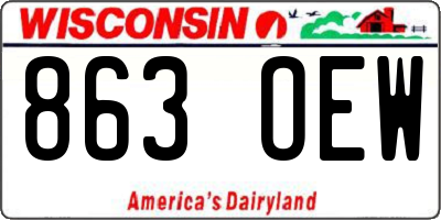 WI license plate 863OEW