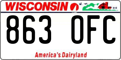 WI license plate 863OFC