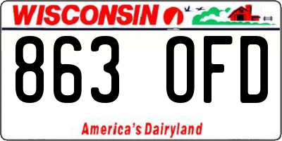 WI license plate 863OFD