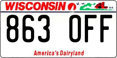 WI license plate 863OFF