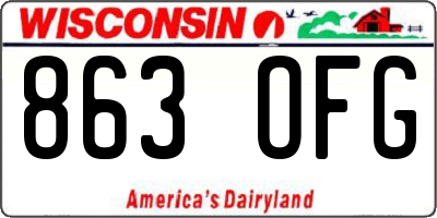 WI license plate 863OFG