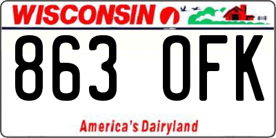 WI license plate 863OFK
