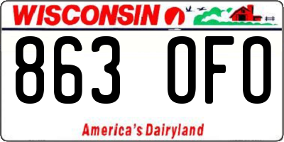 WI license plate 863OFO